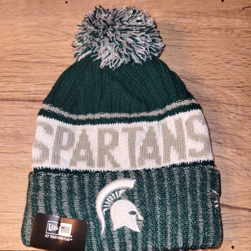 MI State Spartans Winter Pom Knit Beanie
